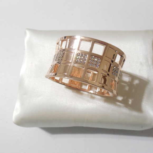 INC Rose Gold Tone Hinged Cuff Bracelet - Picture 3 of 4